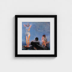 The Blue Hour – black mounted square frame, head-on view