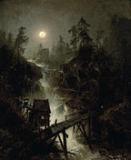 Mining Town by Moonlight | Hermann Herzog | 1869