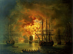 Destruction of the Turkish Fleet in the Bay of Chesme | Jacob Philipp Hackert | 1771