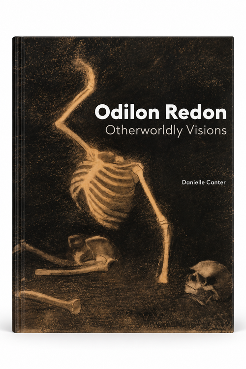 Front cover featuring a golden skeletal figure against a dark background — Odilon Redon: Otherworldly Visions.