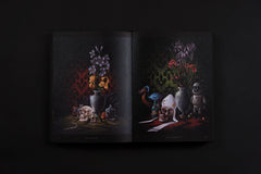 Open interior spread of colourful grotesque figure illustrations — Dark Inspiration: 20th Anniversary Edition - Grotesque Illustrations, Art & Design.