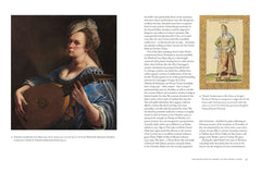 Interior spread with a woman playing a lute and a figure study — Artemisia Gentileschi.