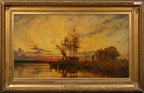The Ferry Crossing at Sunset, Norfolk | Miller Marshall | 19th Century