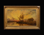 The Ferry Crossing at Sunset, Norfolk | Miller Marshall | 19th Century