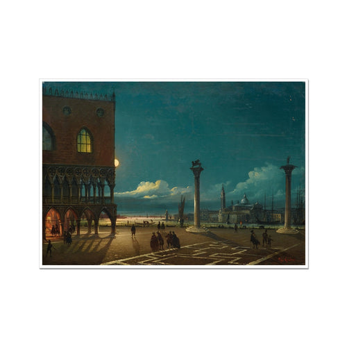 Piazza San Marco by Moonlight, Venice | Giovanni Grubacs | 19th Century