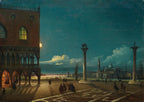 Piazza San Marco by Moonlight, Venice | Giovanni Grubacs | 19th Century