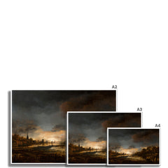 River Landscape at Sunset | Aart van der Neer | 1650