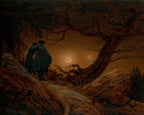 Deux hommes contemplant la lune | Caspar David Friedrich | 1820