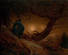 Deux hommes contemplant la lune | Caspar David Friedrich | 1820