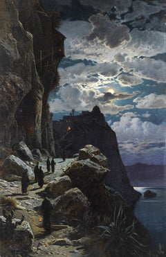 Mönche wandern zum Bergkloster Athos | Hermann Corrodi | 1905