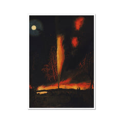 Puits de pétrole en feu la nuit | James Hamilton | 1861