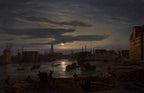 Copenhagen Harbor by Moonlight | Johan Christian Dahl | 1846