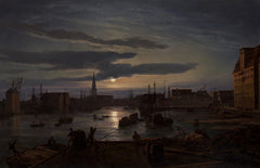 Copenhagen Harbor by Moonlight | Johan Christian Dahl | 1846