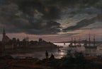 Larvik by Moonlight | Johan Christian Dahl | 1839