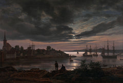 Larvik by Moonlight | Johan Christian Dahl | 1839