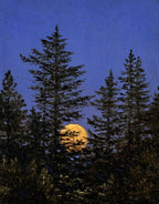Moon Rising Behind Pines | Carl Gustav Carus | 19th Century