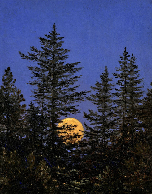 Moon Rising Behind Pines | Carl Gustav Carus | 19th Century