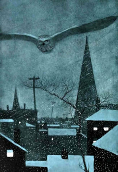 Night Owl on a Winter Eve Flight | Walter King Stone | 1925
