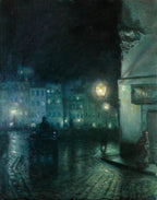 Market Square of Warsaw by Night | Józef Pankiewicz | 1892