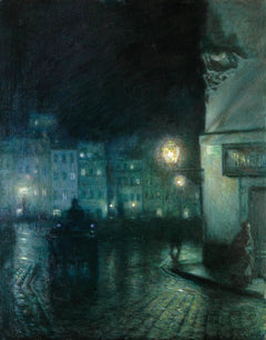 Market Square of Warsaw by Night | Józef Pankiewicz | 1892