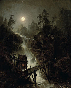 Mining Town by Moonlight | Hermann Herzog | 1869