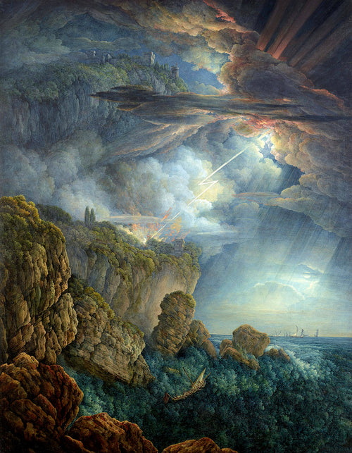 Night Storm at Cefalù | Louis Ducros | 1805