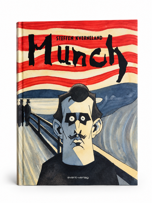 Front cover featuring an illustrated portrait of Edvard Munch — Munch – A Graphic Biography.