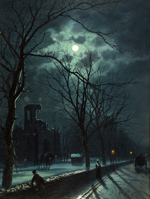 Kirkstall Abbey by Moonlight | Walter Linsley Meegan | 19th Century