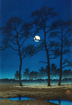Winter Moon over Toyama Plain | Kawase Hasui | 1931