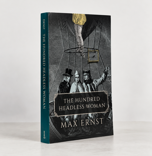 Front cover featuring a monochrome collage of a figure in an architectural setting — The Hundred Headless Woman.