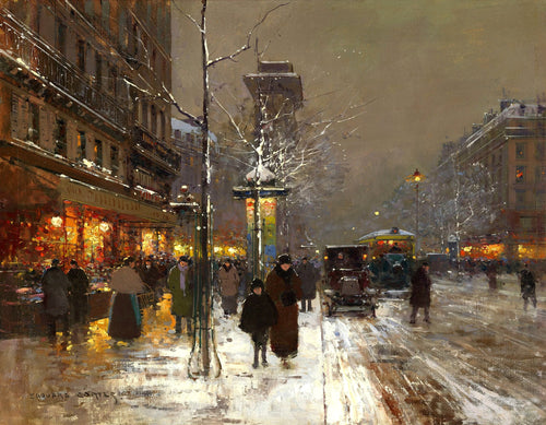 Porte St. Martin under Snow | Edouard Cortes | 20th Century