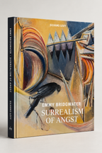 Front cover with angular, dreamlike architectural forms — Surrealism of Angst: Emmy Bridgwater.