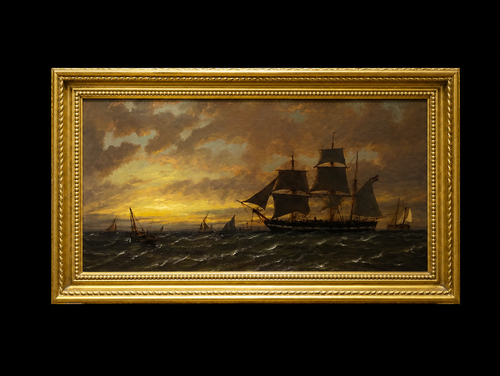 English Ships At Sunset | Richard Henry Nibbs | 19th Century