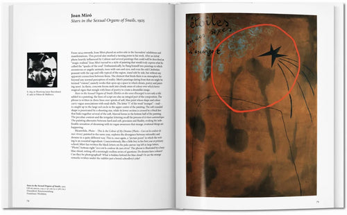 Interior spread featuring an abstract composition with a star-like shape — Surrealism.