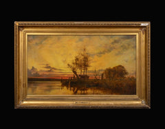 The Ferry Crossing at Sunset, Norfolk | Miller Marshall | 19th Century