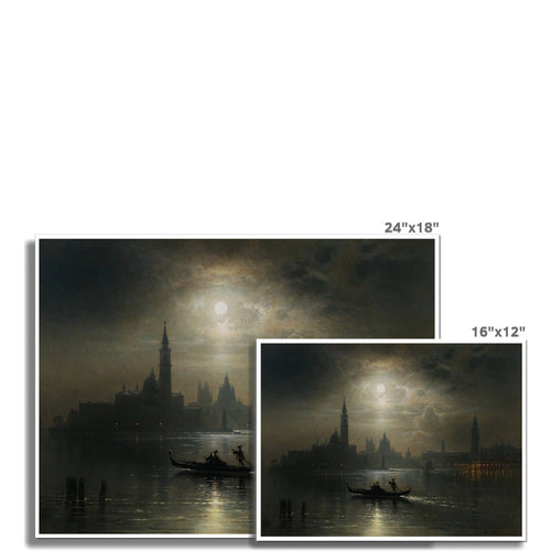 Full Moon Over Santa Maria Salute Venice | Karl Heilmayer | 19th Century