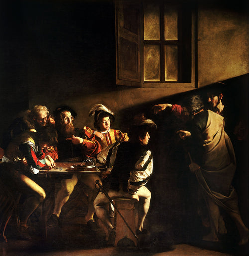 The Calling of Saint Matthew Painting by Caravaggio Fine Art Print