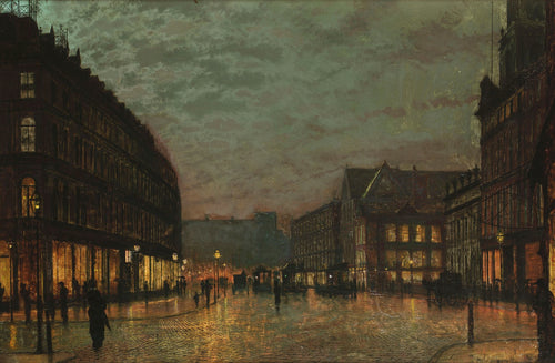 Boar Lane Leeds by Lamplight | John Atkinson Grimshaw | 1881