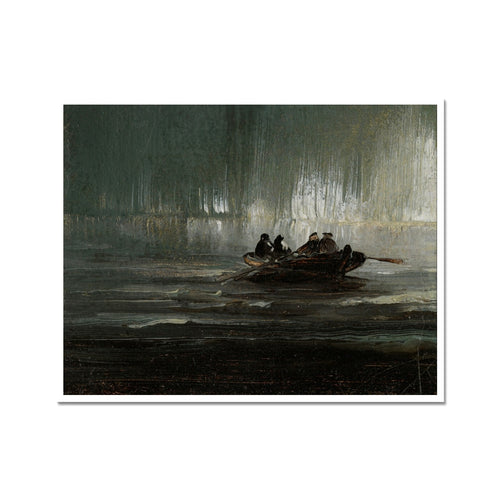Northern Lights over Four Men in a Rowboat | Peder Balke | 19th Century