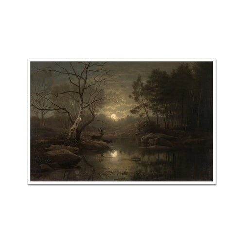 Forest Landscape in the Moonlight | Georg Eduard Otto Saal | 1861