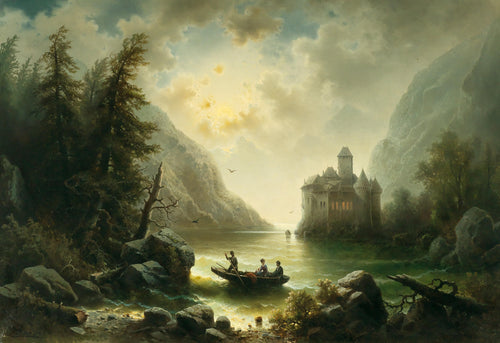 Crossing in a Moonlit Night | Albert Rieger | 19th Century