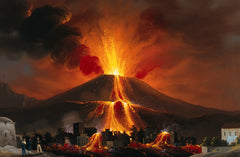 Eruption of a Volcano above a Village | Mautonstrada S. Carlo | 19th Century