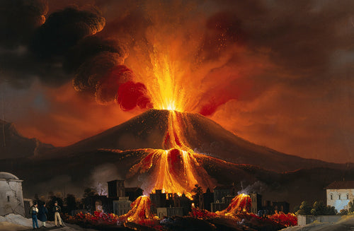 Eruption of a Volcano above a Village | Mautonstrada S. Carlo | 19th Century