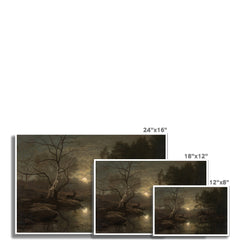 Forest Landscape in the Moonlight | Georg Eduard Otto Saal | 1861